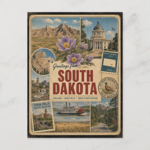 Carte postale de style vintage authentique du Dako