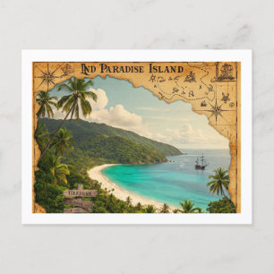 Carte postale de style vintage d'un paradis caché
