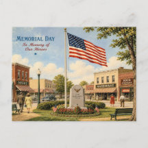 Carte postale de style vintage pour le Memorial Da
