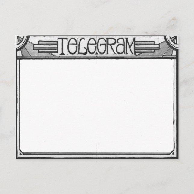 Carte postale de télégramme de Steampunk d'art (Devant)