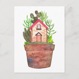 Carte postale de terrarium de plante d'intérieur f