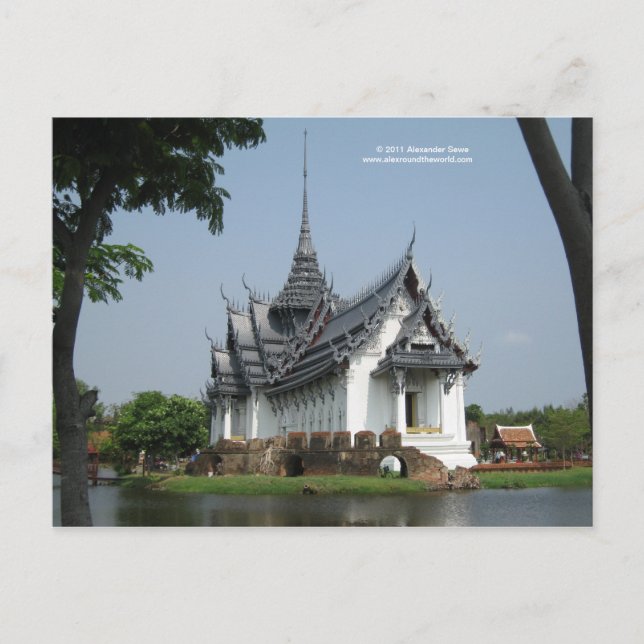 Carte postale de Thaïlande avec photo du temple (Devant)