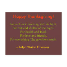 Carte postale de thanksgiving