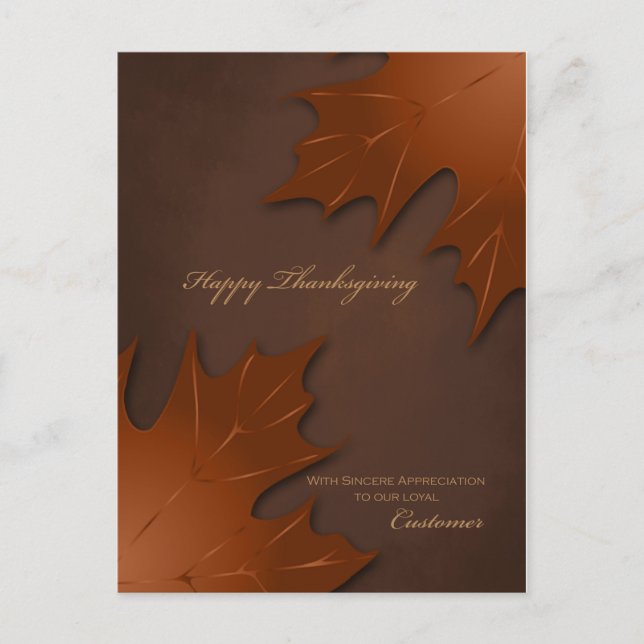 Carte postale de Thanksgiving pour les affaires /  (Devant)
