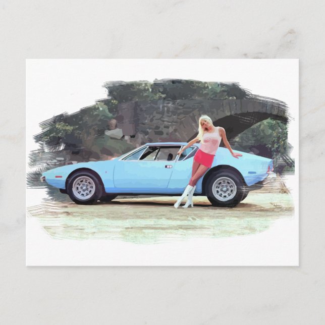 Carte Postale De Tomaso Pantera Vintage (Devant)
