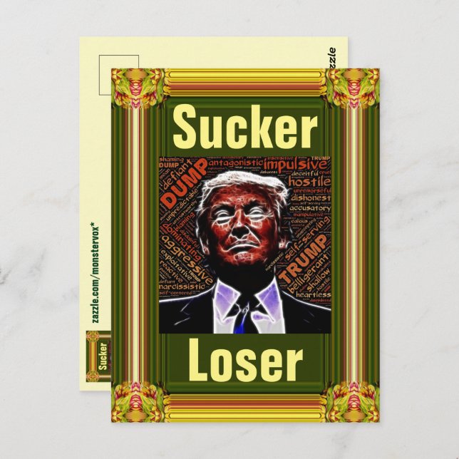 Carte postale de Trump Sucker/Loser (Devant / Derrière)
