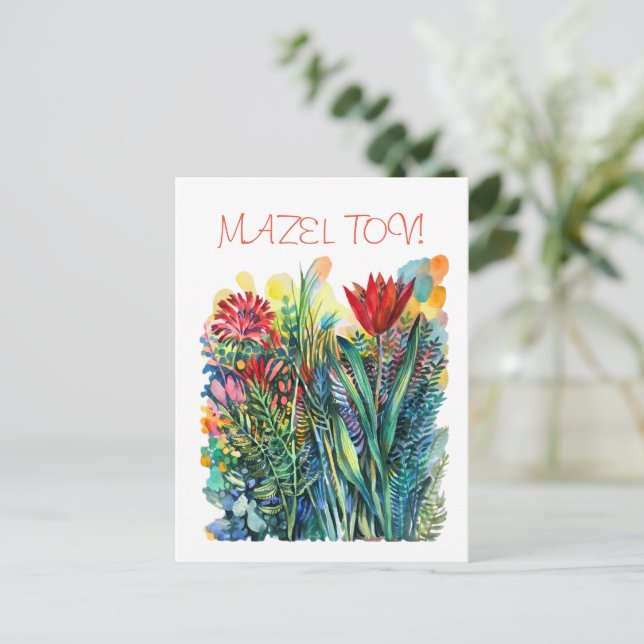 Carte postale de tulipe rouge (Debout devant)