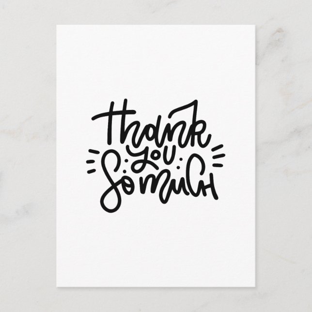 Carte postale de typographie Merci beaucoup (Devant)