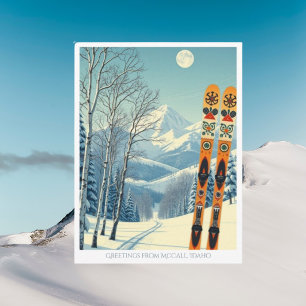 Carte postale de vacances à la station de ski de M