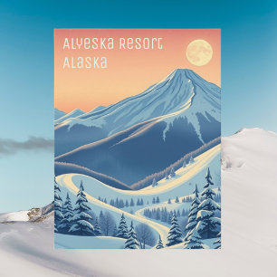 Carte postale de vacances de ski à Alyeska Resort 