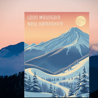 Carte postale de vacances de ski à Loon Mountain N