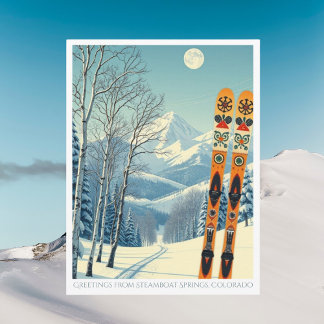 Carte postale de vacances de ski à Steamboat Sprin