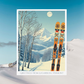 Carte postale de vacances de ski à Sugarbush Vermo