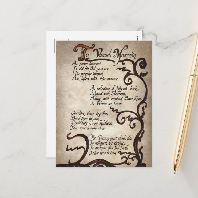 carte postale de vacances de sorcière d'Halloween  (Devant/Arrière en situation)