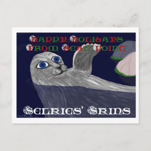 Carte postale de vacances des peaux de Selkies
