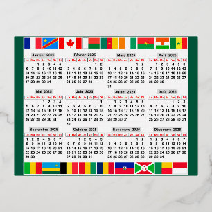 Carte Postale De Vacances En Aluminium 12 mois calendrier de l'année 2025