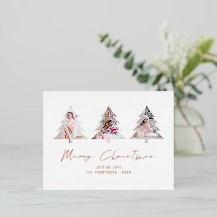 Carte Postale De Vacances En Aluminium 3 Formes d'arbre Photos Joyeux Noël Luxe