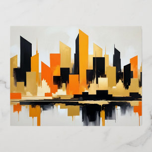 Carte Postale De Vacances En Aluminium Abstrait Cityscape Architecture moderne Arrière -
