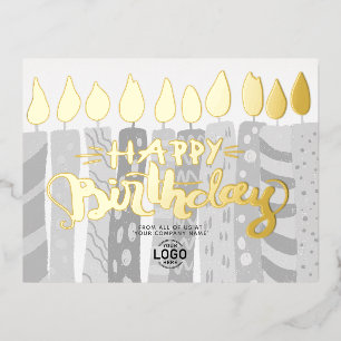 Carte Postale De Vacances En Aluminium Ajouter Logo Fun Grey Candles Business Joyeux Anni