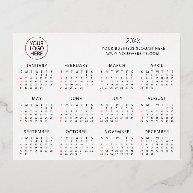 Carte Postale De Vacances En Aluminium ajouter votre propre texte personnalisé Calendrier (Recto)
