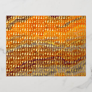 Carte Postale De Vacances En Aluminium Alphabet extraterrestre de Roswell en or -
