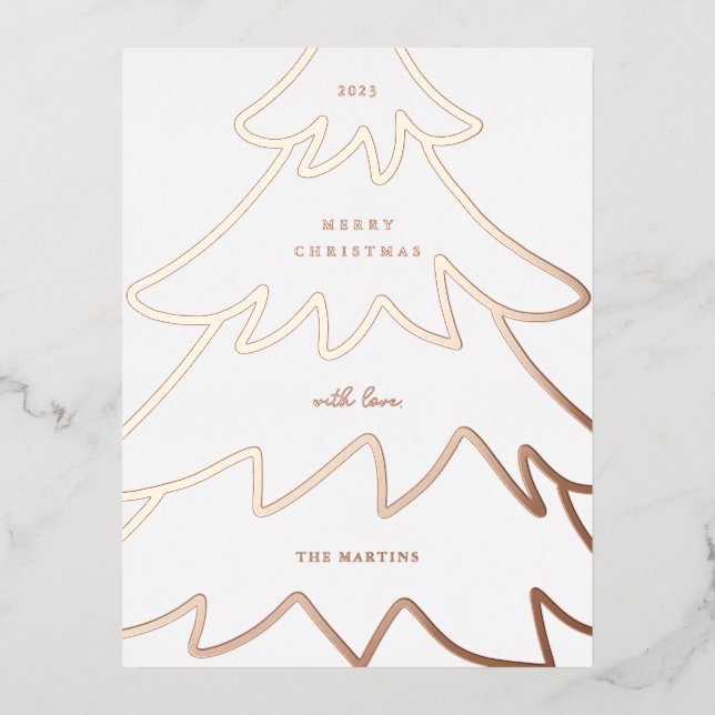 Carte Postale De Vacances En Aluminium Arbre de Noël minimal (Recto)