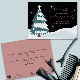 Carte Postale De Vacances En Aluminium Arbre de Noël sous la nuit Sky Foil Carte de vacan