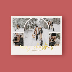 Carte Postale De Vacances En Aluminium Arch Photo Collage Joyeux Noël Foil