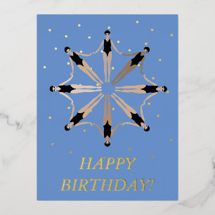 Carte Postale De Vacances En Aluminium Artiste moderne nageurs synchronisés Anniversaire