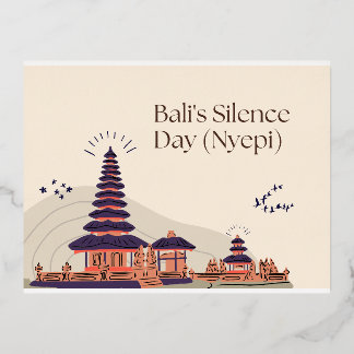 Carte Postale De Vacances En Aluminium Bali : le jour du silence