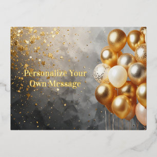 Carte Postale De Vacances En Aluminium Ballons d'or