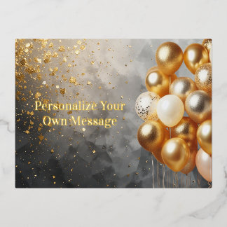 Carte Postale De Vacances En Aluminium Ballons d'or