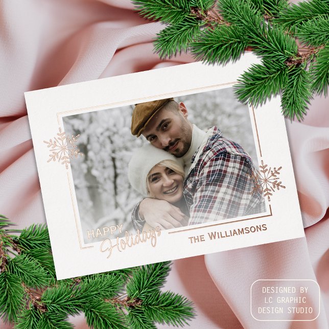 Carte Postale De Vacances En Aluminium Belle Parties scintillant personnalisée Snowflakes (Créateur téléchargé)