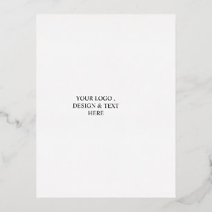 Carte Postale De Vacances En Aluminium Blanc Personnalisé – Votre Logo & Texte Ici