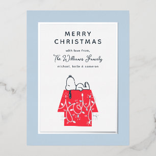 Carte Postale De Vacances En Aluminium cacahuètes   Snoopy's Holiday Dreamer Family Photo