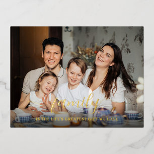 Carte Postale De Vacances En Aluminium Cadeau personnalisé dédié à la photo de famille