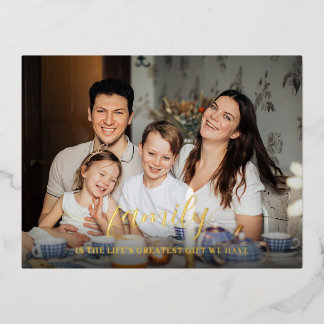 Carte Postale De Vacances En Aluminium Cadeau personnalisé dédié à la photo de famille