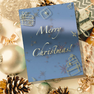 Carte Postale De Vacances En Aluminium Cadeaux de Noël et boules décoratives en fil d'or