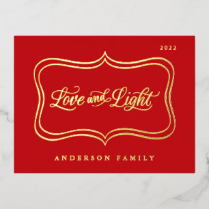 Carte Postale De Vacances En Aluminium Cadre doré classique Love & Light