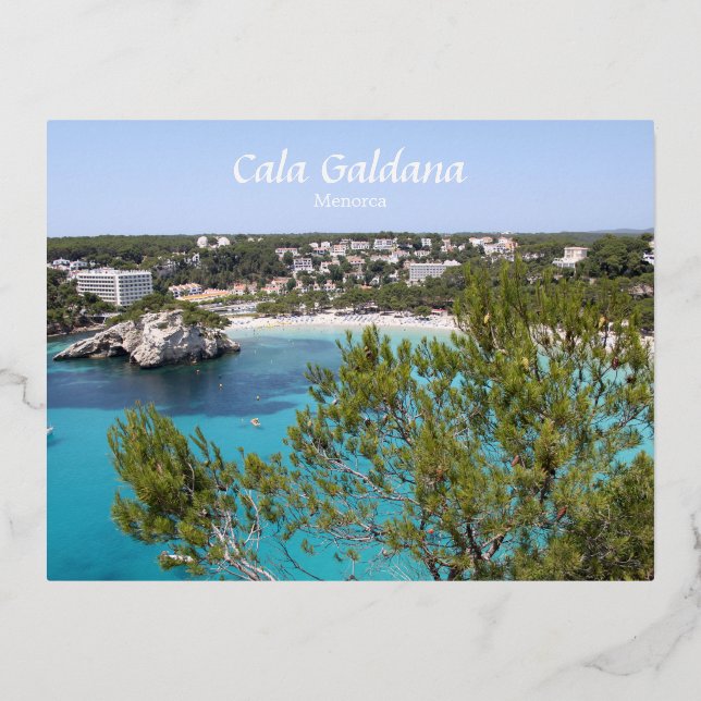 Carte Postale De Vacances En Aluminium Cala Galdana, Minorque, Espagne (Recto)