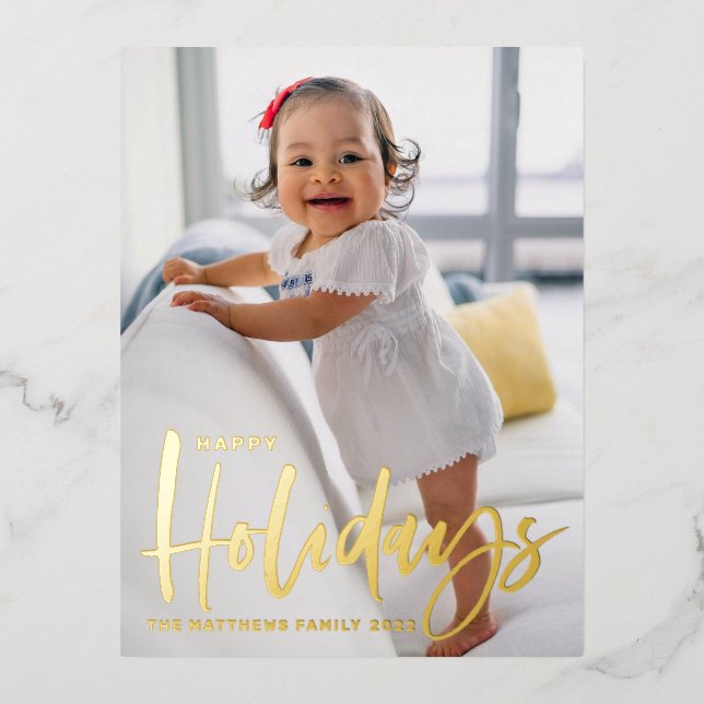 Carte Postale De Vacances En Aluminium Calligraphie moderne rustique Joyeux jours fériés  (Recto)