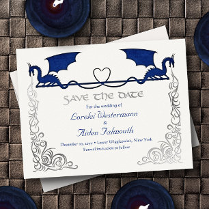 Carte Postale De Vacances En Aluminium Carte de mariage à save the date avec un dragon de