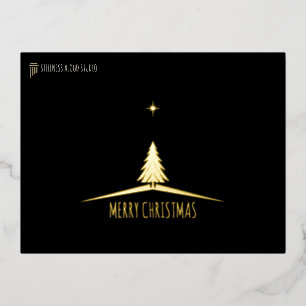 Carte Postale De Vacances En Aluminium Carte de Noël Entreprise Minimaliste Arbre Feuille