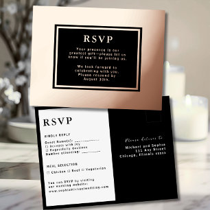Carte Postale De Vacances En Aluminium Carte de réponse Mariage RSVP Foil de luxe moderne