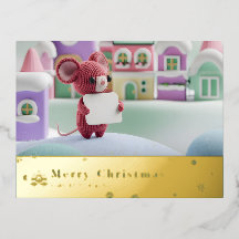 Carte de vœux en aluminium de souris de montagne e