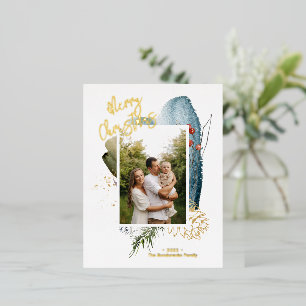 Carte Postale De Vacances En Aluminium Carte de vœux photo de Noël personnalisée et abstr