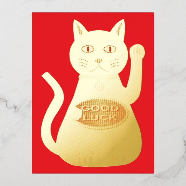 Carte Postale De Vacances En Aluminium Chat Oriental Lucky (Recto)