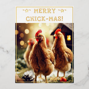 Carte Postale De Vacances En Aluminium Citation de Noël drôle mignonne Fun Chicks Photogr