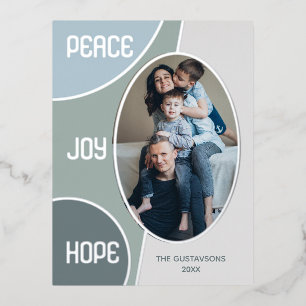 Carte Postale De Vacances En Aluminium Classique Joyeuses Fêtes moderne Silver Gold