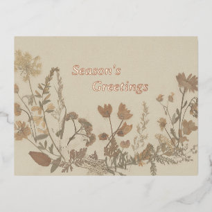 Carte Postale De Vacances En Aluminium Collage de fleurs anciennes